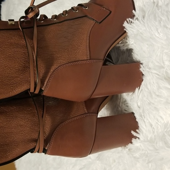Stuart Weitzman Veruka Leather Lace Up Boots Size 36.5 Color Dark Tan - Picture 7 of 15